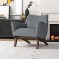 thumbnail image 3 of Fauteuil d'Appoint en Tissu Gris Foncé Style Mobilier Moderne Mi-Siècle Gatsby, 3 of 8