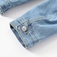 thumbnail image 3 of Vestes pour Femmes Hiver, Veste en Denim Sans Capuche Effilochée à Boutons, 3 of 8
