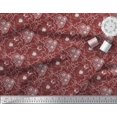 thumbnail image 2 of Soimoi Rouge Coton Popeline Tissu Feuilles & Aster Floral Tissu Imprimé 1 Yard 58 Inch Wide, 2 of 3