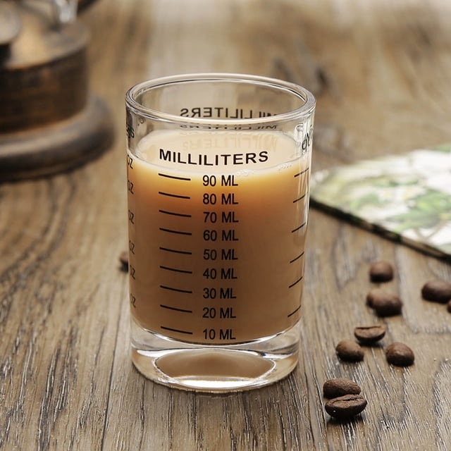 EGNMCR Cups Thickened Glass Ounce Measuring Cup Double Measuring Scale Round Cup Thick Bottom Roast Coffee Cup Measuring cup
