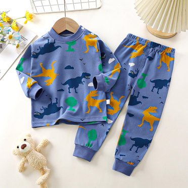 RXIRUCGD Mode Ensembles de Pantalons Longs Décontractés à Manches Longues pour Filles et Garçons Col Rond Imprimé Bouton (Marine, Taille: 3 Mois)
