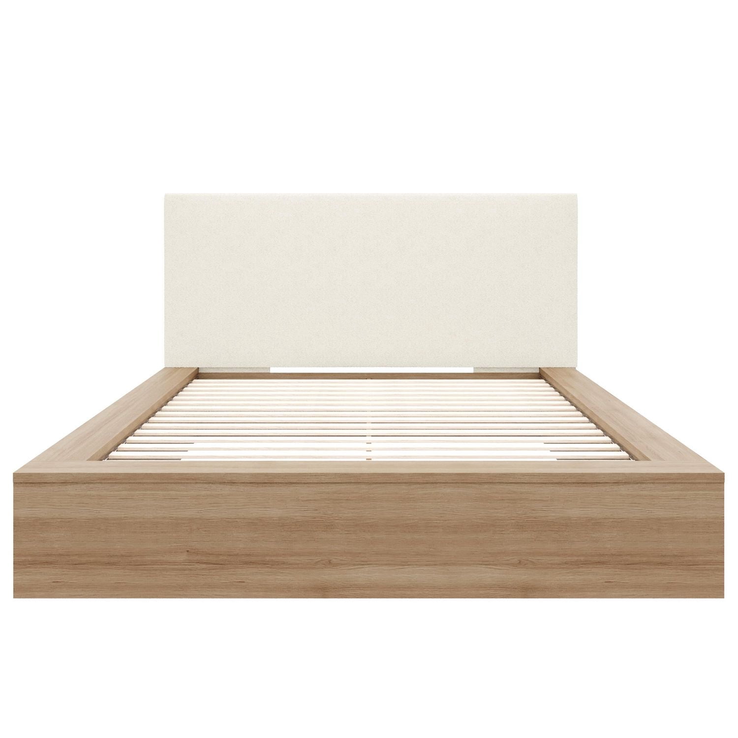 Lit plateforme Queen Size Jane avec tête de lit rembourrée