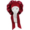 thumbnail image 1 of Satin Bonnet Skin-friendly Wear Resistant Imitation Silk Braid Sleeping Bonnet Cap for Home, 1 of 10