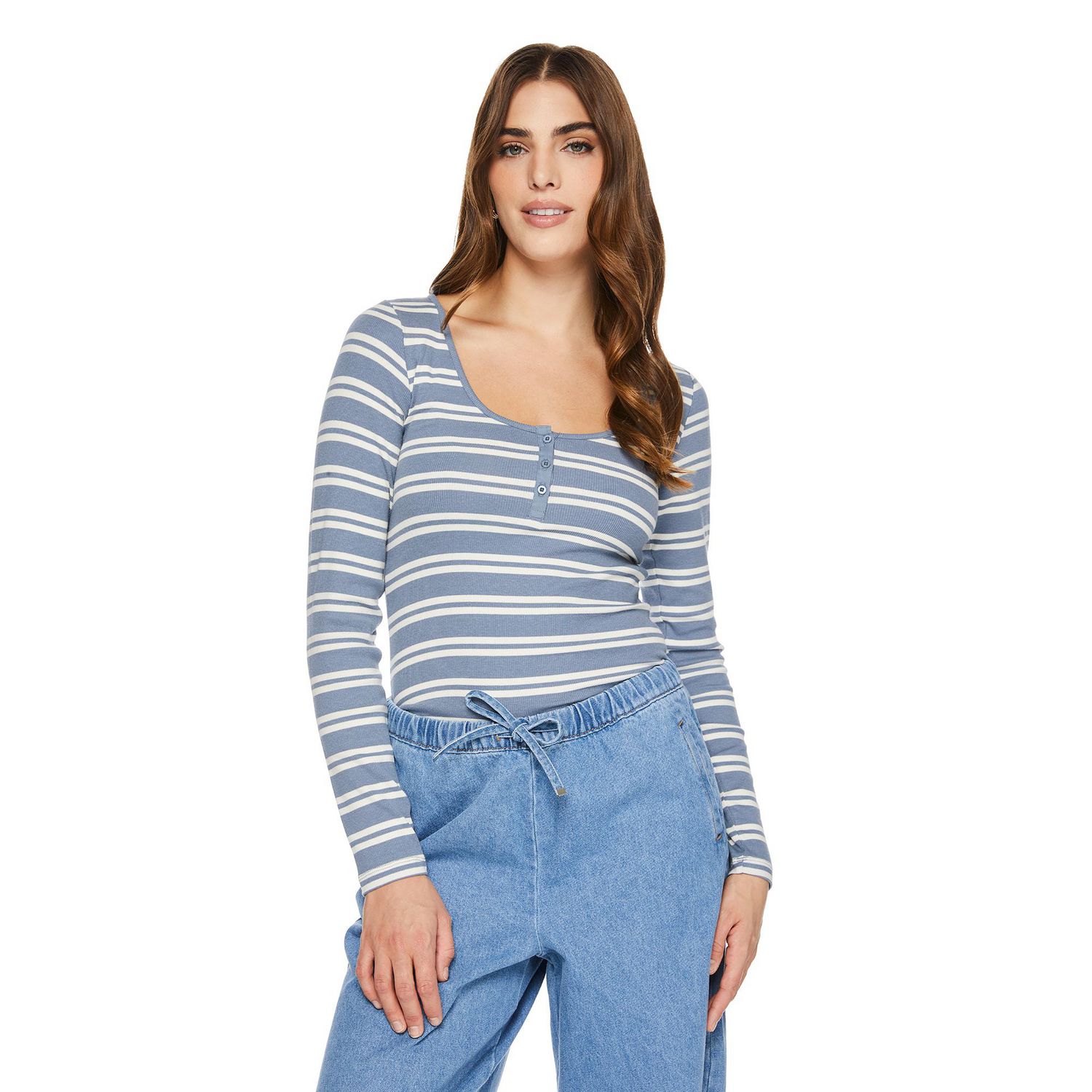 George Women's Scoop Neckline Henley