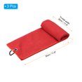 thumbnail image 2 of Unique Bargains 12'x12' Golf Towels Tri Fold Waffle Pattern Towels Soft Fiber with D Clip Red 3 Pack, 2 of 6