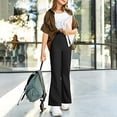 thumbnail image 4 of XDZJLR Pantalon Fille Robe Enfant Très Extensible avec Poches Mode Décontracté Bas Noir 13-14 Ans, 4 of 6