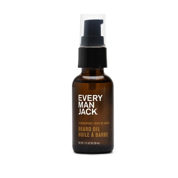 Every Man Jack Huile pour Barbe - Bois de Santal / 30 ml / d'Origine Naturelle, Sans Parabènes, Sans Phtalates, Sans Colorants et Certifiée Sans Cruauté