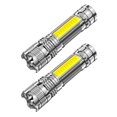 thumbnail image 2 of Visland 2 Pcs Lampe de Poche LED 4 Modes Réglable USB Rechargeable Super Lumineuse Portable Plein Air Pêche Randonnée Camping Torche Portative, 2 of 7