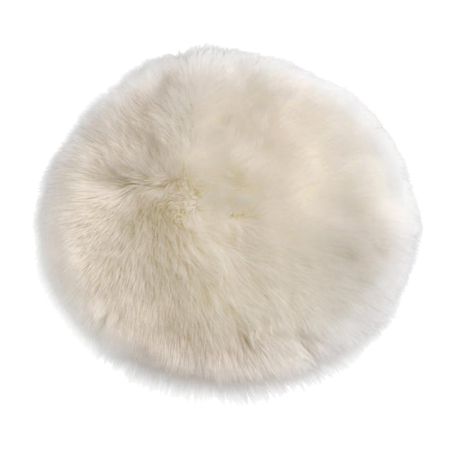 yuksok Coussin de Siège Rond Confortable pour Chaise Tapis pour Bébé avec Boucle Blanc 35 cm