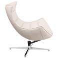 thumbnail image 2 of Melrose White Leather Swivel Cocoon Chair, 2 of 7