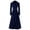 Navy, variant on IROINID Women's Long Trench coat Coat Notch Lapel Solid Color Long Sleeve Casual Autumn And Winter Mid-Length Swing Windbreaker Jacket, Black