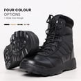 thumbnail image 4 of Mens Side Zip & Lace Up Army Tactical Combat Boots For Work, Security, Motorcycle, 4 of 5