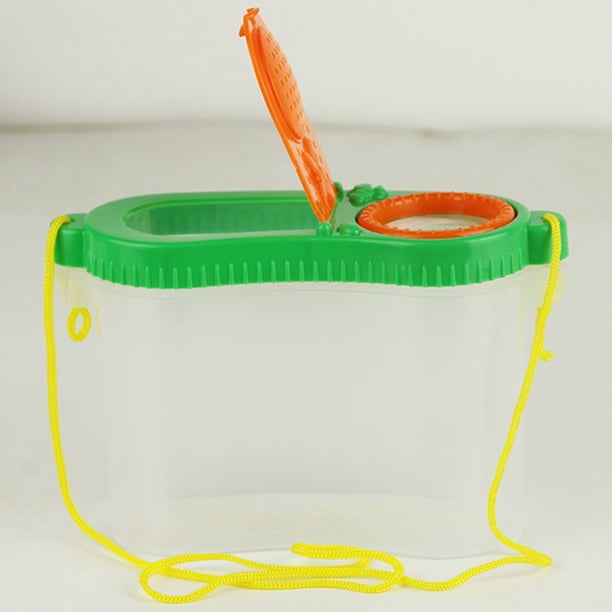Lot 4 Boîtes Loupe à Insectes + Pinces – Kit Exploration Nature Pour Enfants – Couleurs Vives
