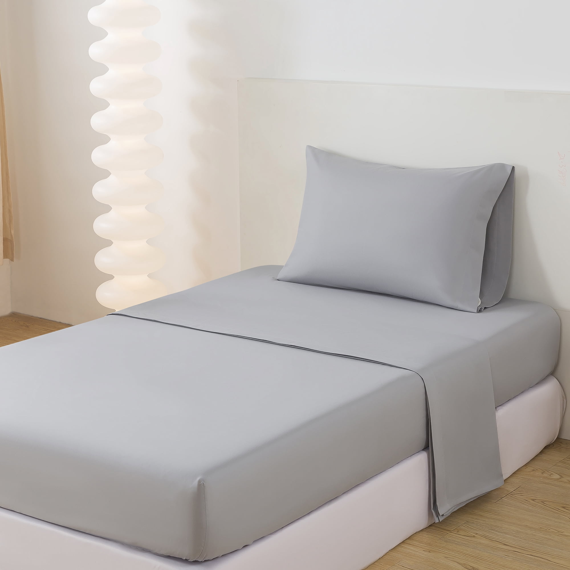 Ensemble de literie tout-en-un réversible Mainstays, avec couette et draps, pièces, à rayures bleues