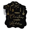 thumbnail image 1 of Inkdotpot Pack Of 100 Merry Christmas & Happy Text Paper Tags DIY Craft Bracket Shape Real Gold Foil Hang Tags, 1 of 7