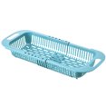 thumbnail image 2 of Plastic Sink Colander Basket Multipurpose Strainer 35cm Expandable to 45cm for Efficient Draining of Fruits and Vegetables in Kitchen Sinks Hzhnb | Plastic, Blue, 2 of 4