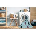 thumbnail image 2 of Ahgly Company Tapis d'Intérieur Rectangulaire Transitionnel Bleu Koi Bleu Lavable à la Machine, 3 Pieds x 5 Pieds, 2 of 7