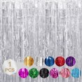 thumbnail image 1 of tredstone Photo Backdrop Streamers Decorations 0pcs Tinsel Curtain Backdrop Gold For Birthday Party Party Decorations Silver 6.5ft 1Set, 1 of 6