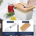thumbnail image 1 of tumgatte Ceramic Stoneware Butter Dish with Lid Butter Dish Butter Dish Set Bread and Butter Container with Knife Wooden Lid Non-slip Base Up to 65% off, 1 of 7