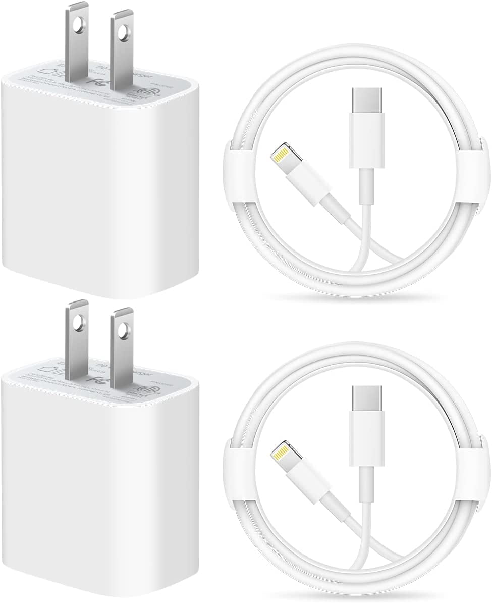 For apple I iPhone High speed fast Charging 2 pack 3 ft Lighting cable (Apple MFi Certified)-with 20W PD Wall Charger Compatible with iPhone 14/13/13Pro/12/12 Pro/11/11Pro/XS/Max/XR/X/8/8