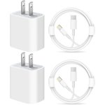 Pour la pomme I iPhone Chargement rapide à grande vitesse paquet de 2 3 ft Câble d'éclairage (Apple MFi certifié)-avec 20W PD Chargeur mural compatible avec iPhone 14/13/13Pro/12/12 Pro/11/11Pro/XS/Max/XR/X/8/8