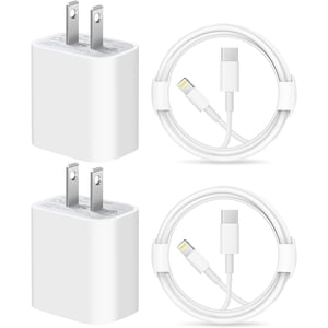 For apple I iPhone High speed fast Charging 2 pack 3 ft Lighting cable (Apple MFi Certified)-with 20W PD Wall Charger Compatible with iPhone 14/13/13Pro/12/12 Pro/11/11Pro/XS/Max/XR/X/8/8