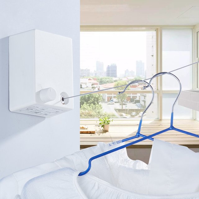 Wall Mounted Clothes Line,4.2m Clothes Drying Laundry Clothesline Kit Clothes Drying Laundry Line Ultra Responsive