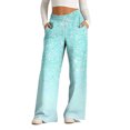 thumbnail image 2 of Pants for Women, Womens Fashionable Striped Printed Drawstring Wide Leg Pants, 2 of 5