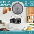 thumbnail image 3 of Pentantan Digital Rice Cooker, 6-Cup/2.1QT Small Rice Maker, 10 Presets, 24-Hour Delay Timer & Keep Warm, Non-Stick Inner Pot, White, 3 of 7