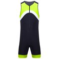 thumbnail image 4 of Runhomal Men Quick Dry One Piece Swimsuit Zipper Bathing Suit Sleeveless Beach Swimwear Surfing Rash Guard Wetsuit Fluorescent Green XXL, 4 of 7