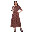 thumbnail image 2 of Moomaya Printed Front Slit A-Line Kurtis For Women Short Sleeve Summer Kurta, 2 of 5