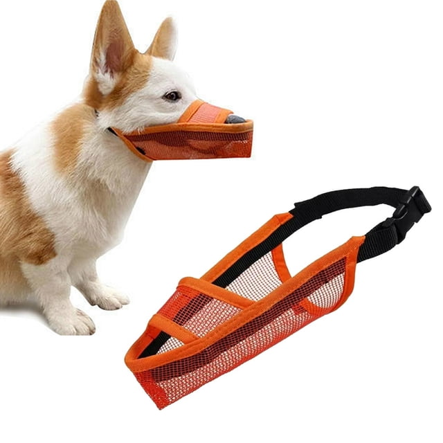 Dog Muzzle Soft Mesh Muzzle Adjustable Muzzle Soft Mesh Muzzle for Small Medium and Large Dogs Lickable and Chewable Allows Panting Drinking Anti Barking Breathable Puppy Muzzles