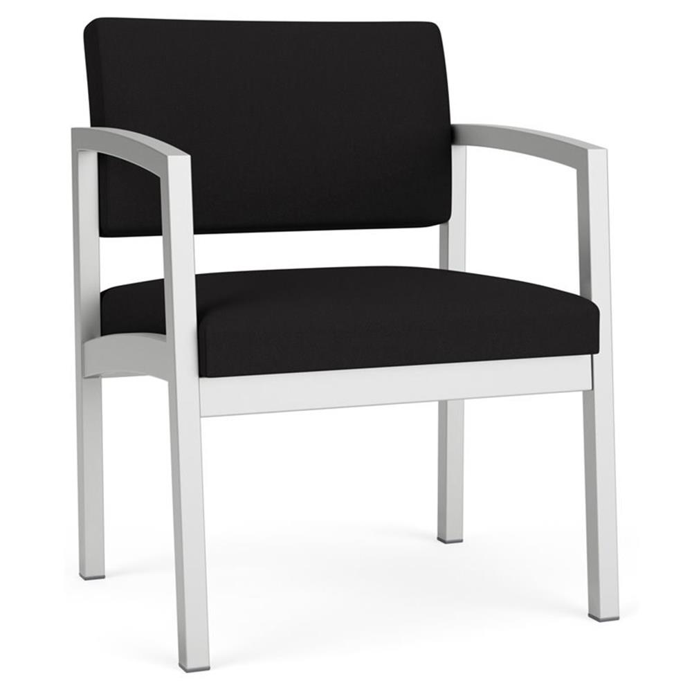 Fauteuil d'Appoint Surdimensionné en Acier Lenox pour Réception / Acier Argenté / Noir