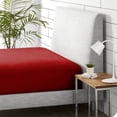 thumbnail image 5 of Bare Home Drap-Housse en Flanelle 100 % Coton - Poche Profonde - Très Grand, Rouge, 5 of 5