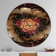 thumbnail image 2 of Designart « Motif de Fleurs Fractales Rouge Or Foncé » Horloge Murale Moderne, 2 of 6