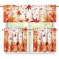 thumbnail image 1 of Maple Leave Window Valances Curtain Set for Kitchen Bedroom Living Room 3 Piece Blackout Window Treatments Short Curtains Set, 1 of 5