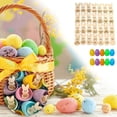 thumbnail image 2 of SLYNSHome 28Pcs Easter Fillers Tokens 10 Pcs Egg Party Favors Wooden Easter Egg Tokens Bunny Rabbit Easter Basket Stuffers Easter Reward Tokens Easter Activity, 2 of 5