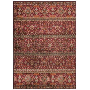 Tapis d'appoint lavable Neil 2 pi x 3 pi grenat et ivoire