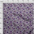 thumbnail image 3 of oneOone Popeline de Coton Violette Tissu Floral Rétro Matière de Robe Tissu Imprimé Tissu au Mètre 56 Pouces de Large, 3 of 5