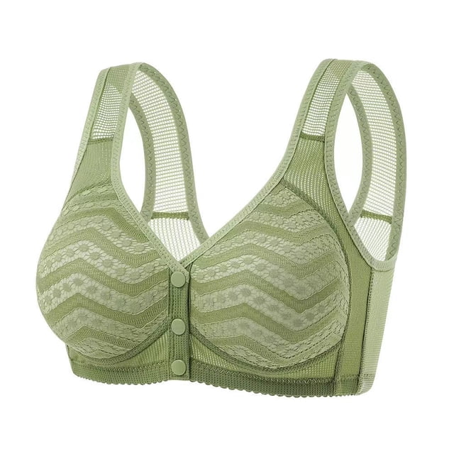 Yuyuzo Front Closure Bras for Women Plus Size Wireless Full Coverage Breathable Push up Daily Bras