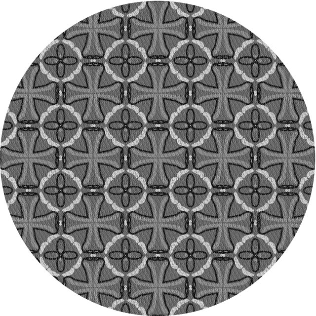 Ahgly Tapis Rond Lavable en Machine Intérieur Transitionnel Gris Canon, 3 Pieds Rond