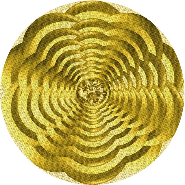 Ahgly Company Tapis de Zone Rond d'Intérieur Lavable à la Machine, Transitionnel, Jaune Audacieux, 5 Pieds Rond