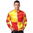 thumbnail image 1 of Oyolan Veste de Course pour Hommes avec Fermeture Éclair avant en Satin, Manteau Habillé Jaune&Rouge 3TG, 1 of 7