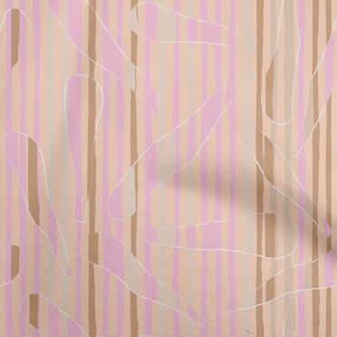 oneOone Rayon Rose Pink Fabric Geometric Abstract Petal Fabric For Sewing Printed Craft Fabric By The Yard 56 Inch Wide