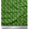thumbnail image 1 of Soimoi Green Japan Crepe Satin Fabric Palm Tree Print Fabric by the Yard 44 Inch Wide, 1 of 1
