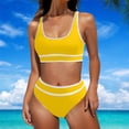 thumbnail image 2 of FAIWAD Womens 2 Piece Swimsuits Sports Color Block Bikini Sets Removable Bra Pad Full Coverage Bathing Suits for Girls, 2 of 5