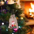 thumbnail image 3 of Agiferg Christmas Printed Linen Gift Bag Santa Backpack Candy Bag Apple Bag 1PC, 3 of 9