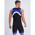 thumbnail image 3 of Sxiwei Men's Sun Protection Jumpsuit Sleeveless Rash Guard Zipper Bodysuit Swimwear Surfing Bathing Blue XXL, 3 of 7