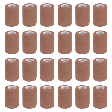 Uxcell Bandage Auto-Adhésif Bande Élastique Auto-Adhérente Auto-Respirante Ruban d'Enroulement pour Sport Extensible Athlétique Poignet Cheville Brun 177 Pouces x 3 Pouces
