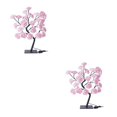 thumbnail image 2 of Maytalsory Color Changing Lighted Rose Lamp Remote Control Energy Saving Artificial Bonsai Tree Lights Gift For Any Occasion pink black rod 2Set, 2 of 6